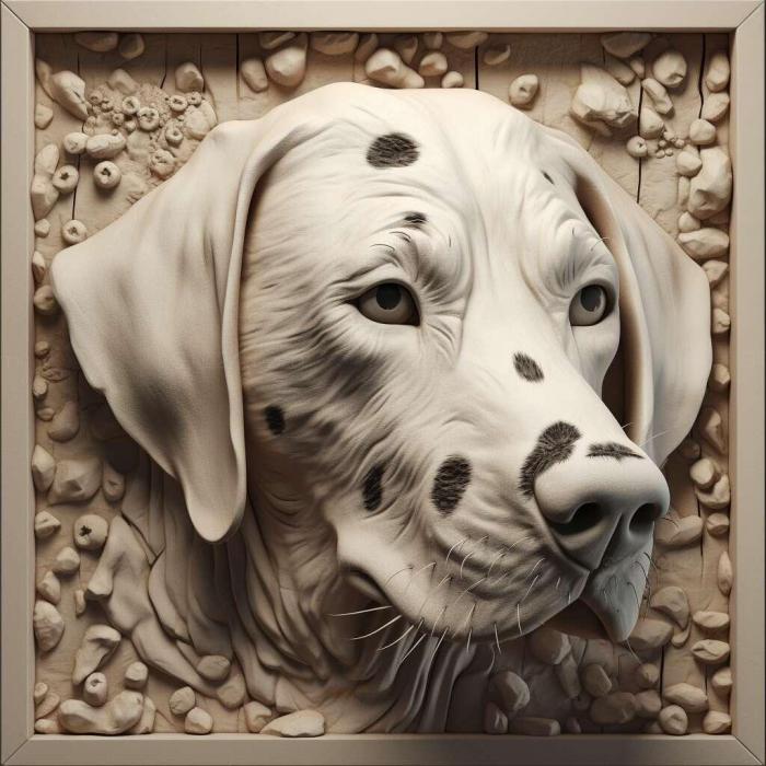 Nature and animals (Dalmatian dog 1, NATURE_5129) 3D models for cnc